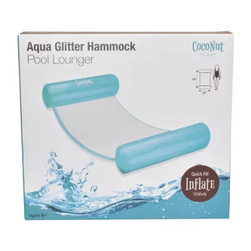 Coconut Float Aqua Glitter Hammock Lounger Pool Float