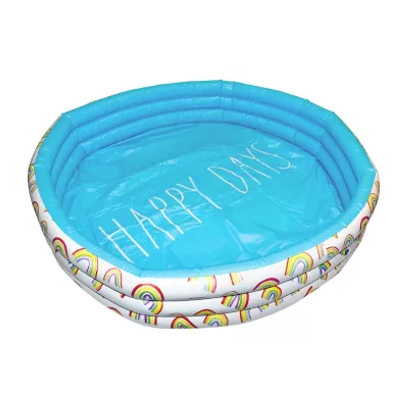Rae Dunn Happy Days Aqua Rainbow Mini Pool Inflatable Pool