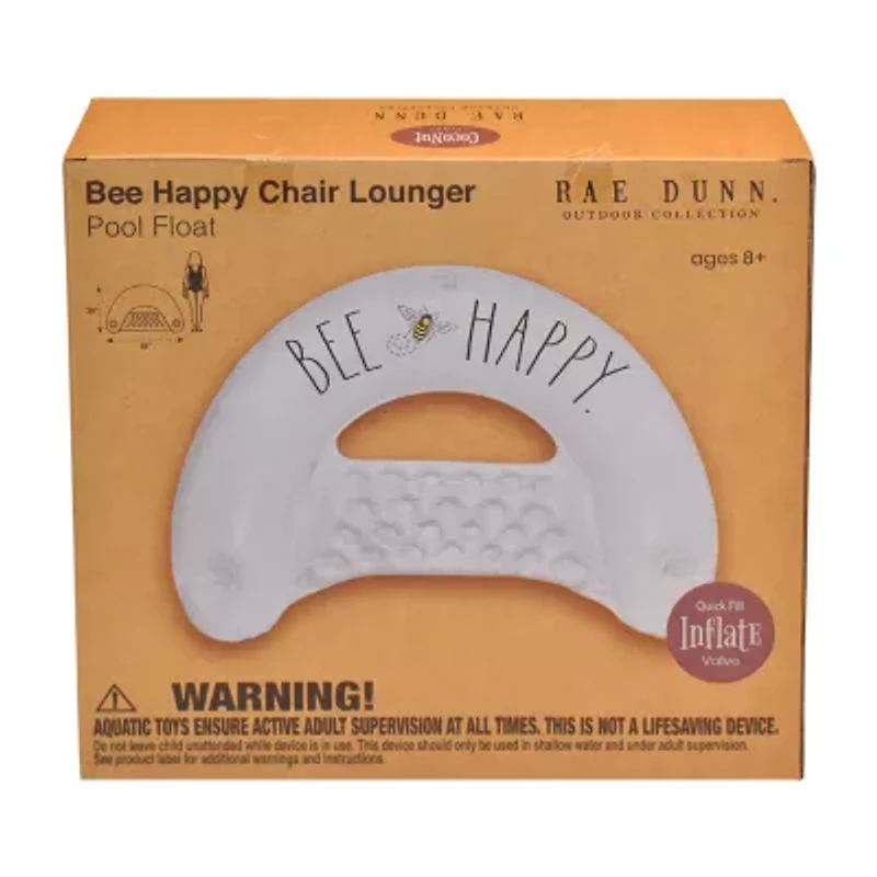 Rae Dunn Bee Happy Chair Lounger Pool Float