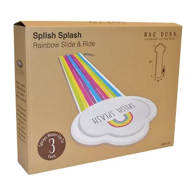 Rae Dunn Splish Splash Rainbow Slide & Ride Water Slide