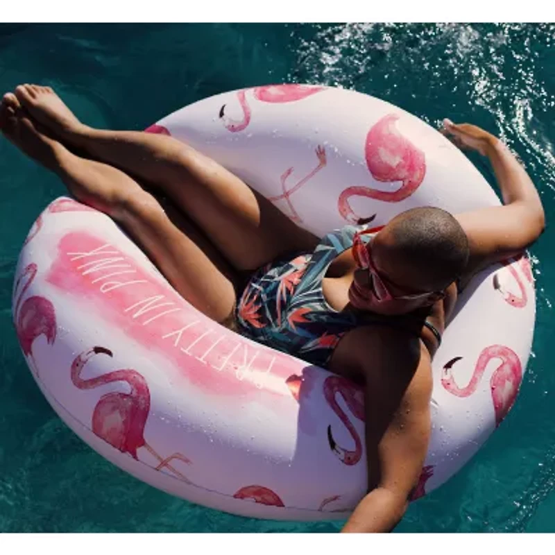 Rae Dunn Pink Flamingo Inflatable Jumbo Pool Tube Pool Float
