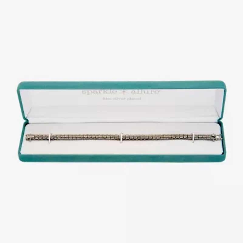 Sparkle Allure Womens Natural Diamond Accent Pure Silver Over Bronze 7.25 Inch Tennis Bracelet