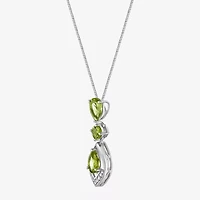 Womens Gemstone Sterling Silver Pendant Necklace