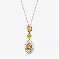 Womens Gemstone Sterling Silver Pendant Necklace