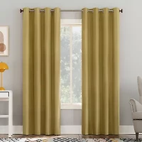 Sun Zero Duran Grommet Top Energy Saving 100% Blackout Single Curtain Panel