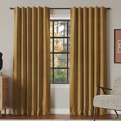Sun Zero Amherst Velvet Thermal Extreme Back Tab Energy Saving 100% Blackout Single Curtain Panel