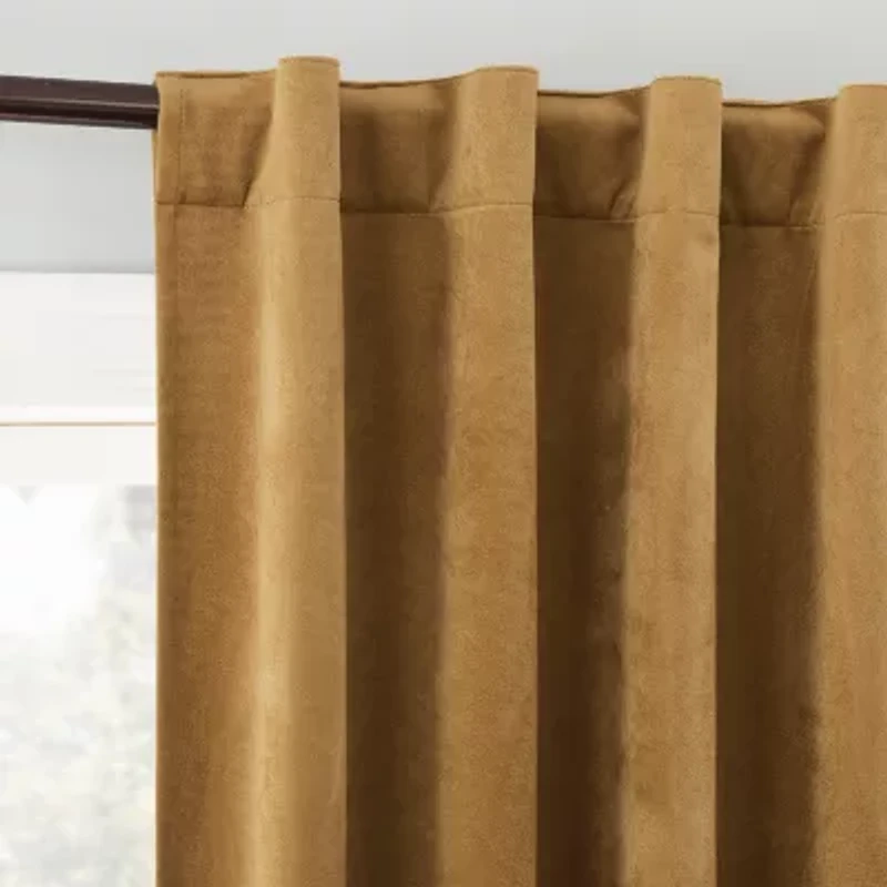 Sun Zero Amherst Velvet Thermal Extreme Back Tab Energy Saving 100% Blackout Single Curtain Panel