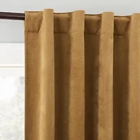 Sun Zero Amherst Velvet Thermal Extreme Back Tab Energy Saving 100% Blackout Single Curtain Panel