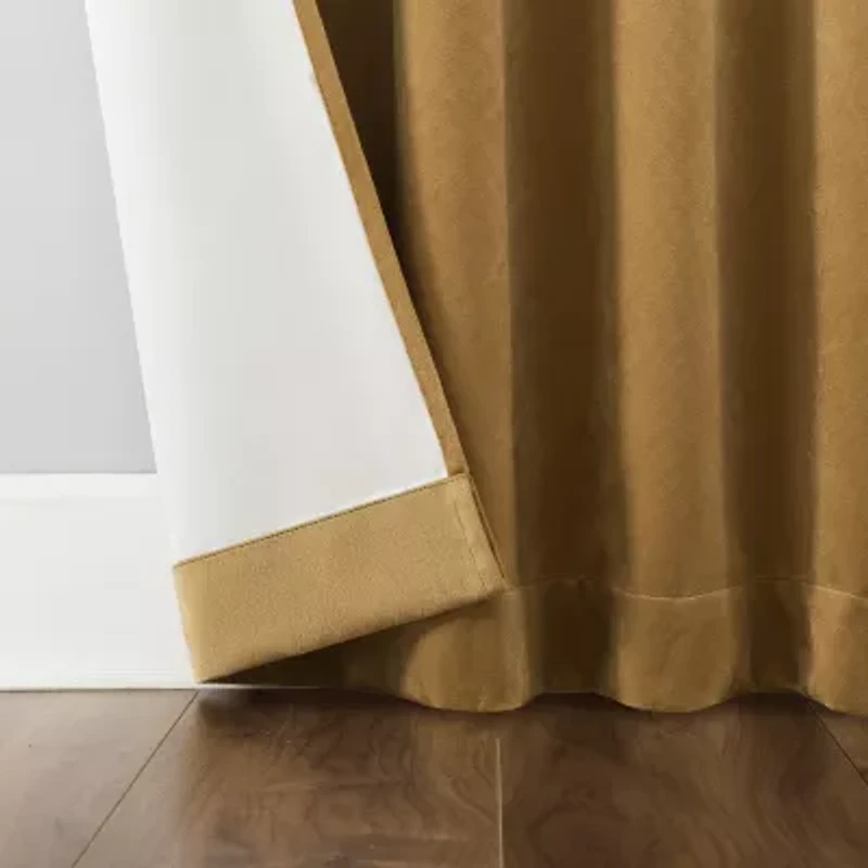 Sun Zero Amherst Velvet Thermal Extreme Back Tab Energy Saving 100% Blackout Single Curtain Panel