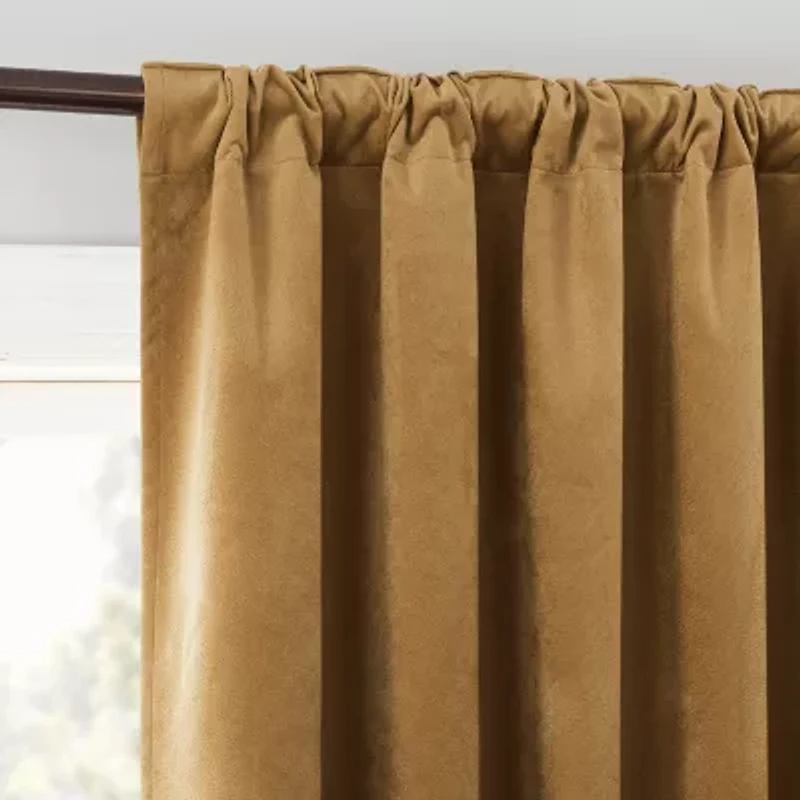 Sun Zero Amherst Velvet Thermal Extreme Back Tab Energy Saving 100% Blackout Single Curtain Panel