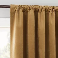Sun Zero Amherst Velvet Thermal Extreme Back Tab Energy Saving 100% Blackout Single Curtain Panel