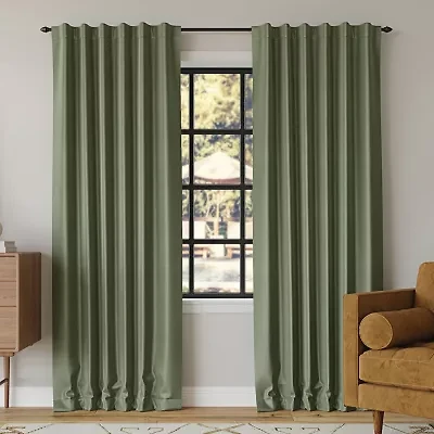 Sun Zero Evelina Faux Dupioni Silk Thermal Extreme Back Tab Energy Saving 100% Blackout Single Curtain Panel