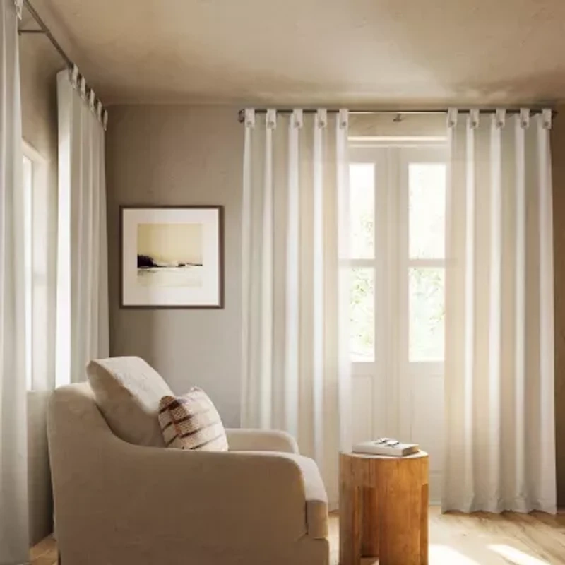 Archaeo Boulder Tab Top Sheer Single Curtain Panel