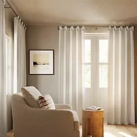 Archaeo Boulder Tab Top Sheer Single Curtain Panel