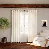 Archaeo Boulder Tab Top Sheer Single Curtain Panel