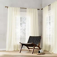 Archaeo Coralie Rod Pocket Sheer Single Curtain Panel