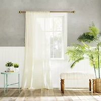 Archaeo Coralie Rod Pocket Sheer Single Curtain Panel