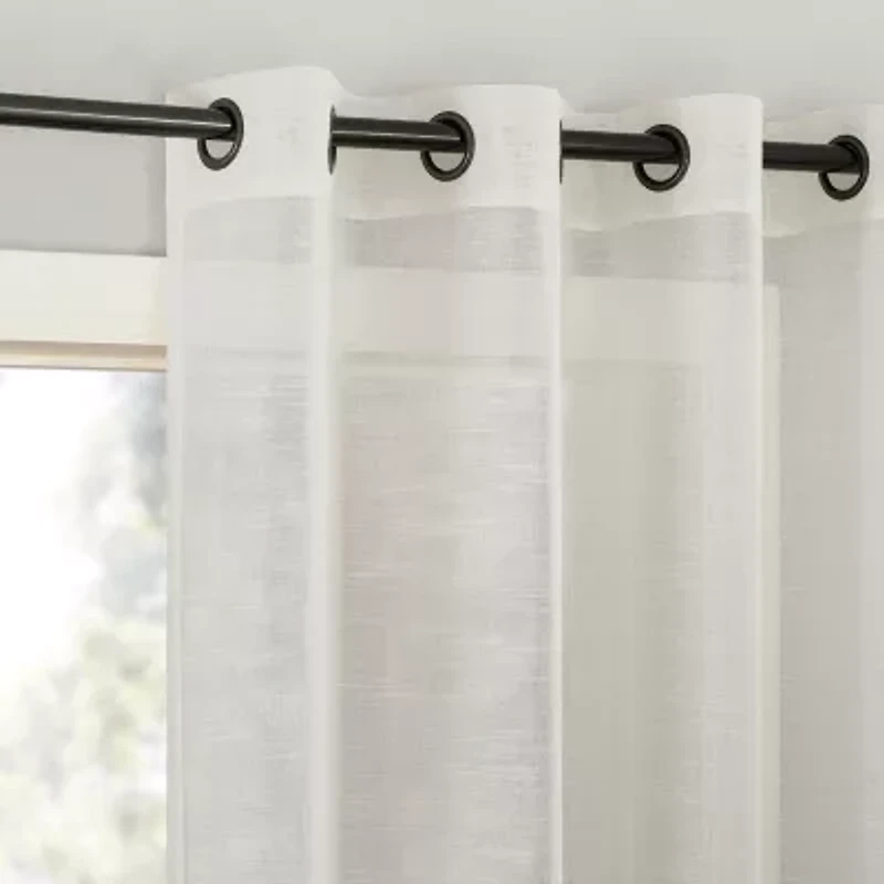 Archaeo Vail Grommet Top Sheer Single Curtain Panel