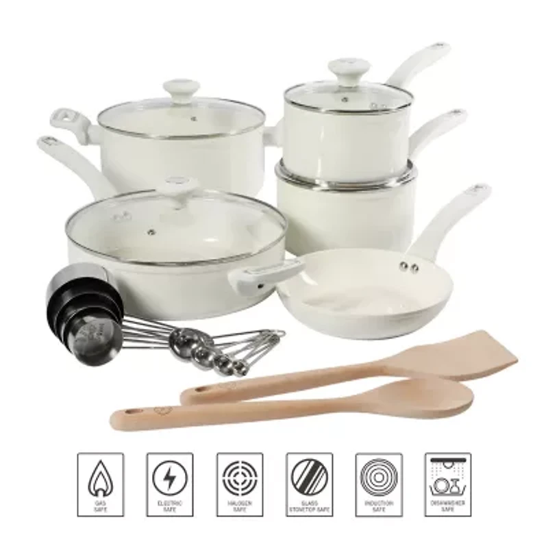 Martha Stewart Ceramic Non-Stick 19-pc. Cookware Set