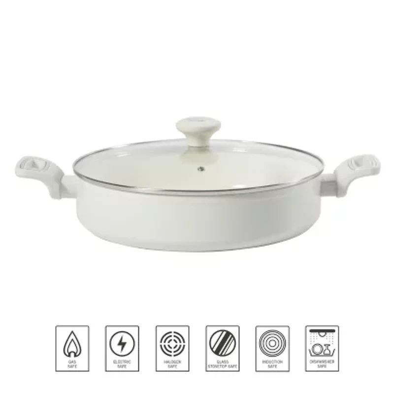 Martha Stewart Ceramic Non-Stick 12" Everyday Pan with Lid