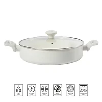 Martha Stewart Ceramic Non-Stick 12" Everyday Pan with Lid