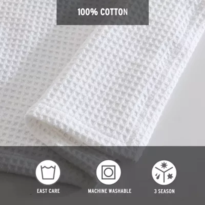 Eddie Bauer Solid Waffle 100% Cotton Blanket