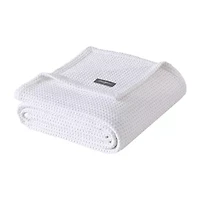 Eddie Bauer Solid Waffle 100% Cotton Blanket