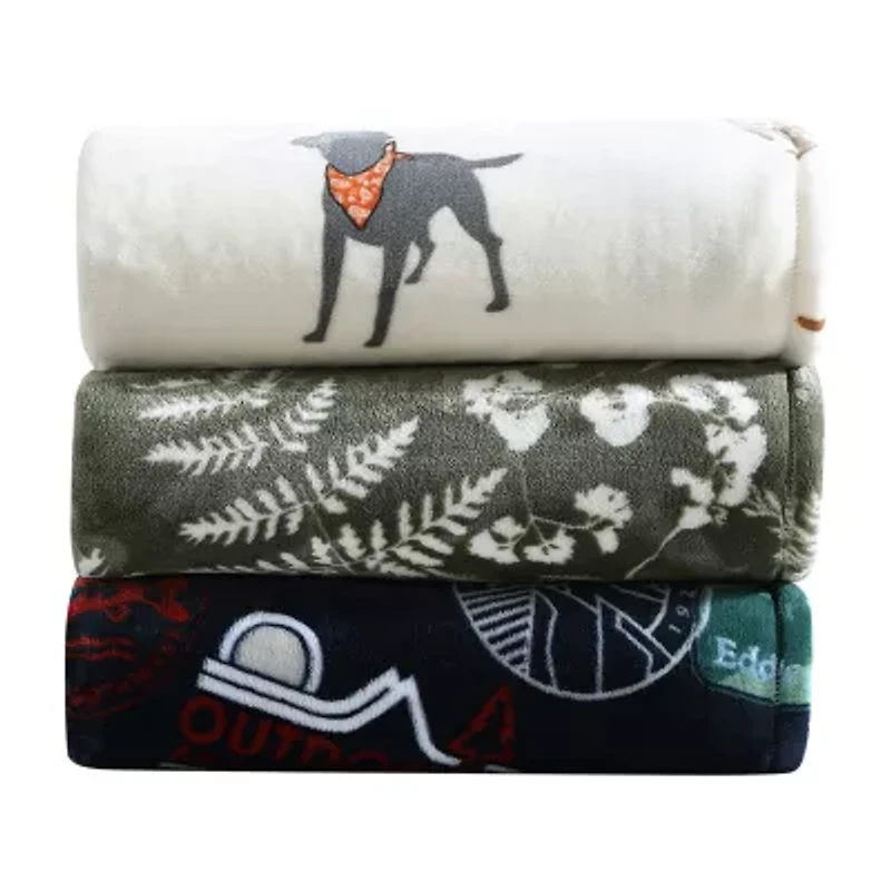 Eddie Bauer Dogs with scarves fleece Blanket