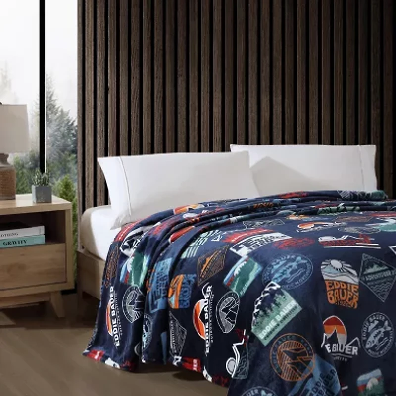 Eddie Bauer Stamps Plush fleece Blanket