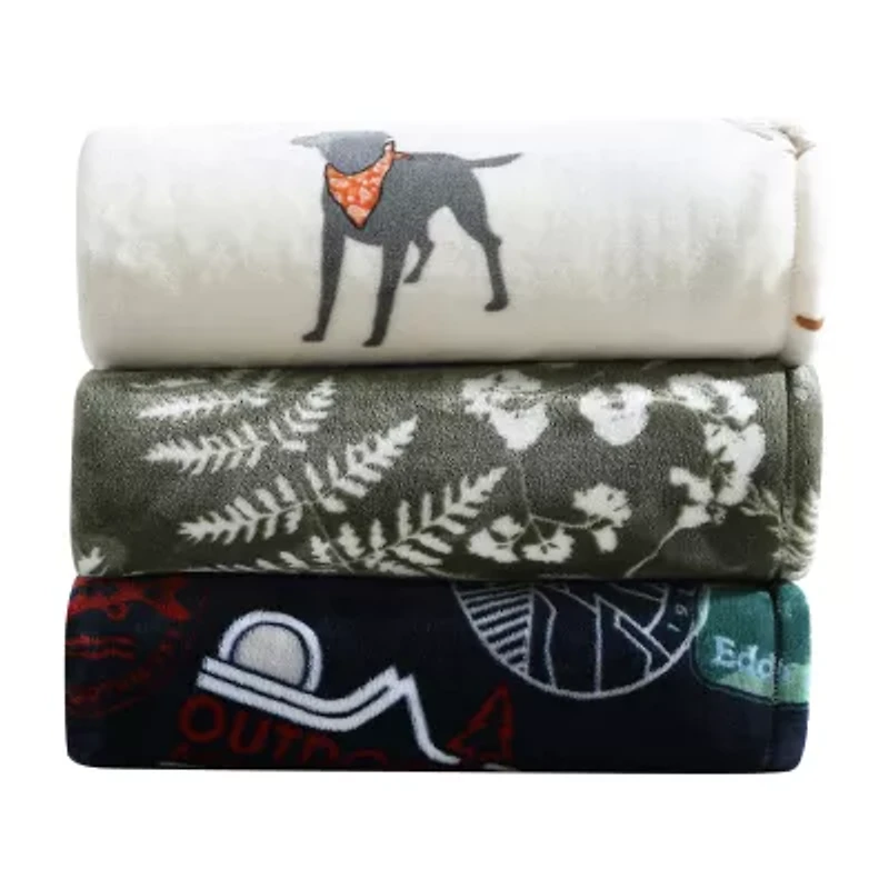 Eddie Bauer Stamps Plush fleece Blanket