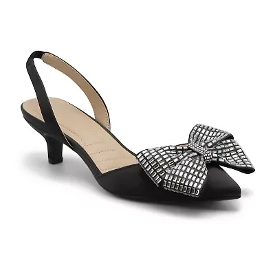 Adrienne Vittadini  Soroya Womens Pointed Closed Toe Kitten Heel Pumps