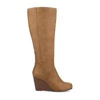 Journee Collection Womens Langly-Wc Wide Calf Wedge Heel Dress Boots