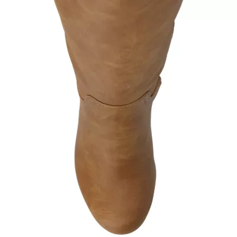 Journee Collection Womens Langly-Wc Wide Calf Wedge Heel Dress Boots