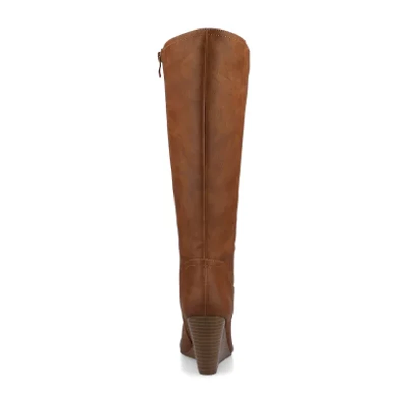 Journee Collection Womens Langly Wedge Heel Dress Boots
