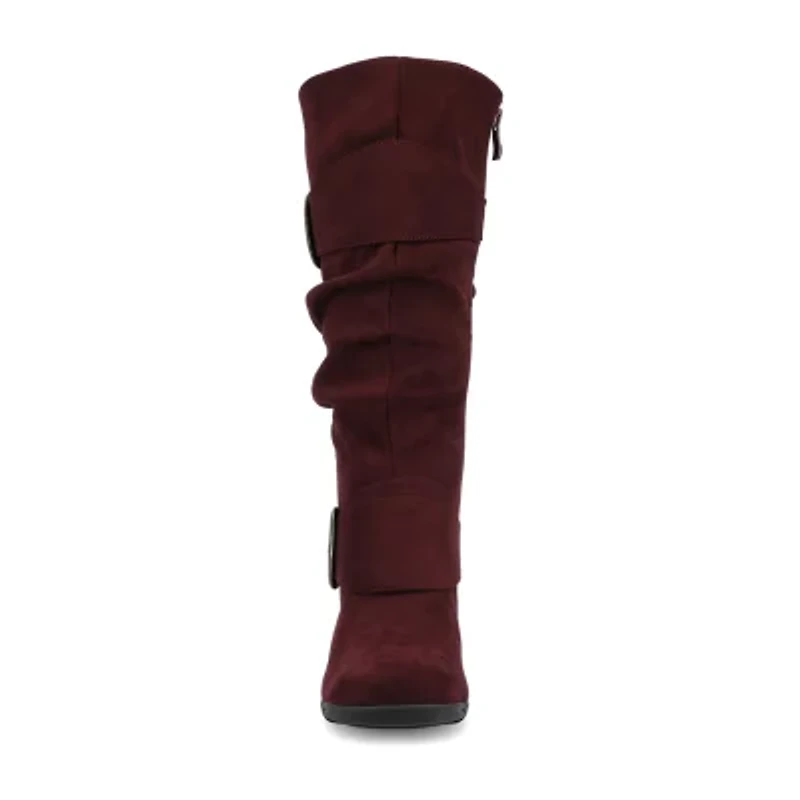 Journee Collection Womens Jester-01wc Wide Calf Wedge Heel Slouch Boots