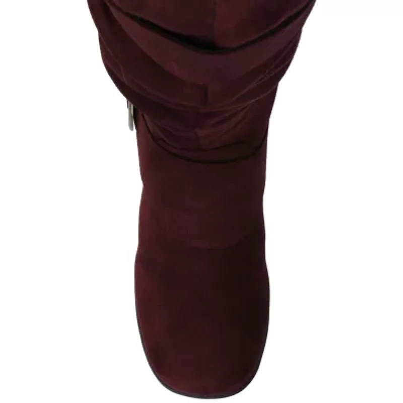 Journee Collection Womens Jester-01wc Wide Calf Wedge Heel Slouch Boots