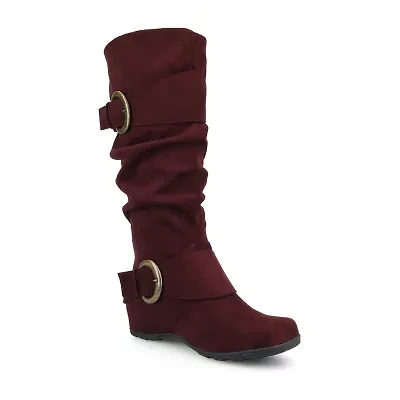 Journee Collection Womens Jester-01 Wedge Heel Slouch Boots