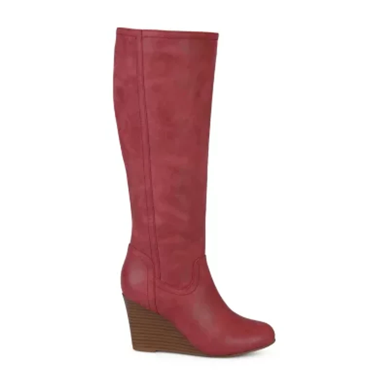Journee Collection Womens Langly Wedge Heel Dress Boots