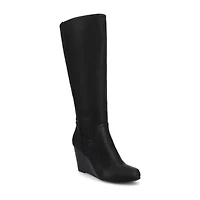 Journee Collection Womens Langly-Wc Wide Calf Wedge Heel Dress Boots