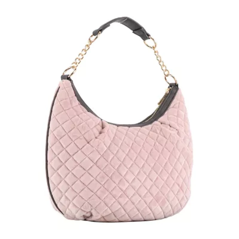 Juicy By Couture Crowning Glory Quilted Velour Hobo Bag