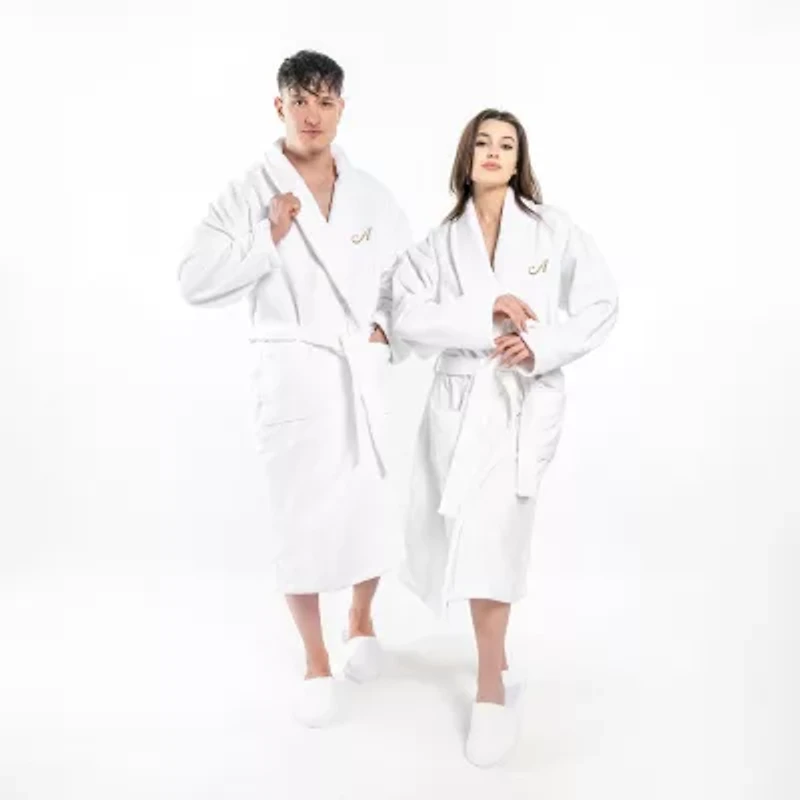 Linum Home Textiles Personalized Anovia Bathrobe Unisex Adult Velour Long Sleeve Length Robe