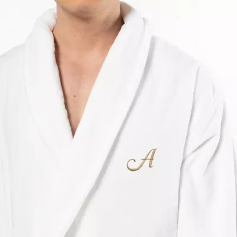 Linum Home Textiles Personalized Anovia Bathrobe Unisex Adult Velour Long Sleeve Length Robe