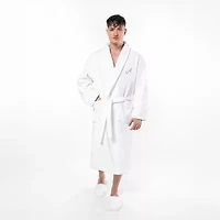 Linum Home Textiles Personalized Anovia Bathrobe Unisex Adult Velour Long Sleeve Length Robe