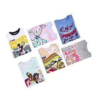 Disney Collection Little & Big Kid Girls Crew Neck Short Sleeve Regular Fit Princess Graphic T-Shirt