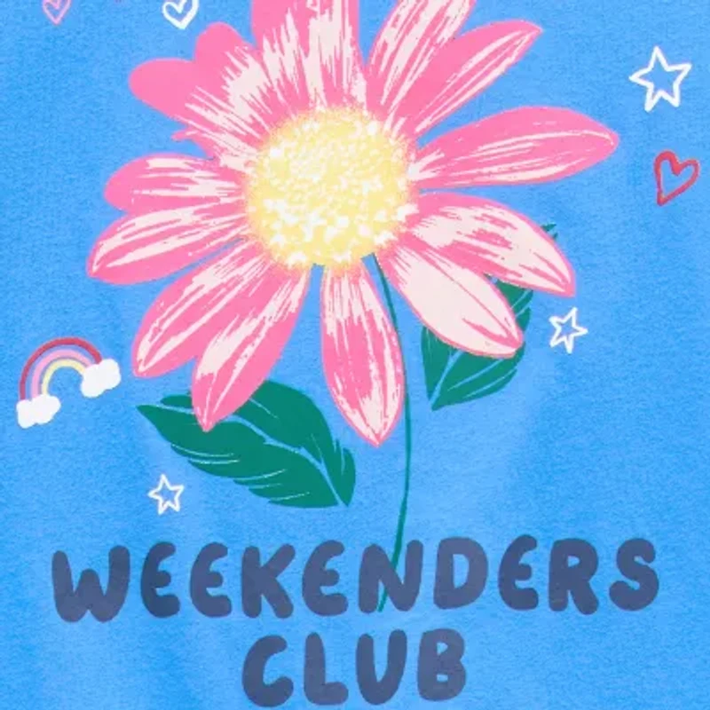 Thereabouts Little Girls Round Neck Short Sleeve Regular Fit Graphic T-Shirt