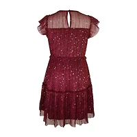 Lilt Big Kid Girls Short Sleeve Ruffled A-Line Dress