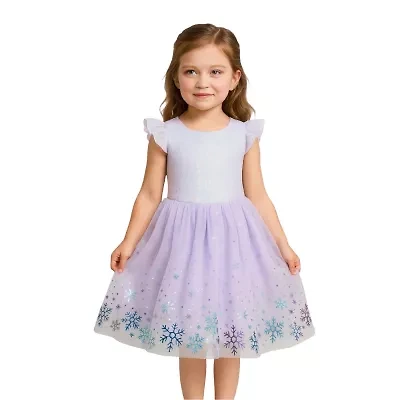 Lilt Little Girls Short Sleeve Flutter A-Line Dress