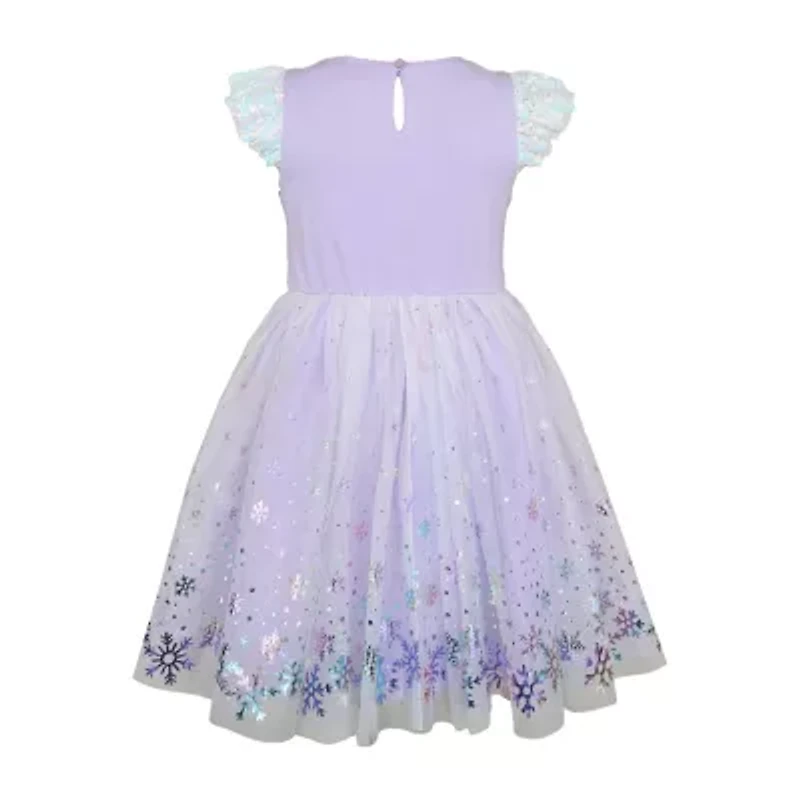 Lilt Little Girls Short Sleeve Flutter A-Line Dress