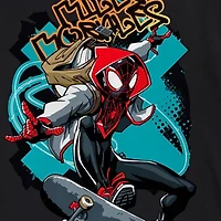 Miles Morales Little & Big Kid Boys Crew Neck Short Sleeve Regular Fit Spiderman Graphic T-Shirt