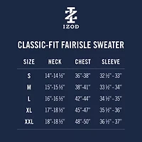 IZOD Fairisle Mens Long Sleeve Pullover Sweater